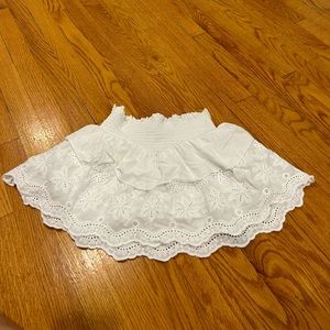 Katie J White Floral Skirt